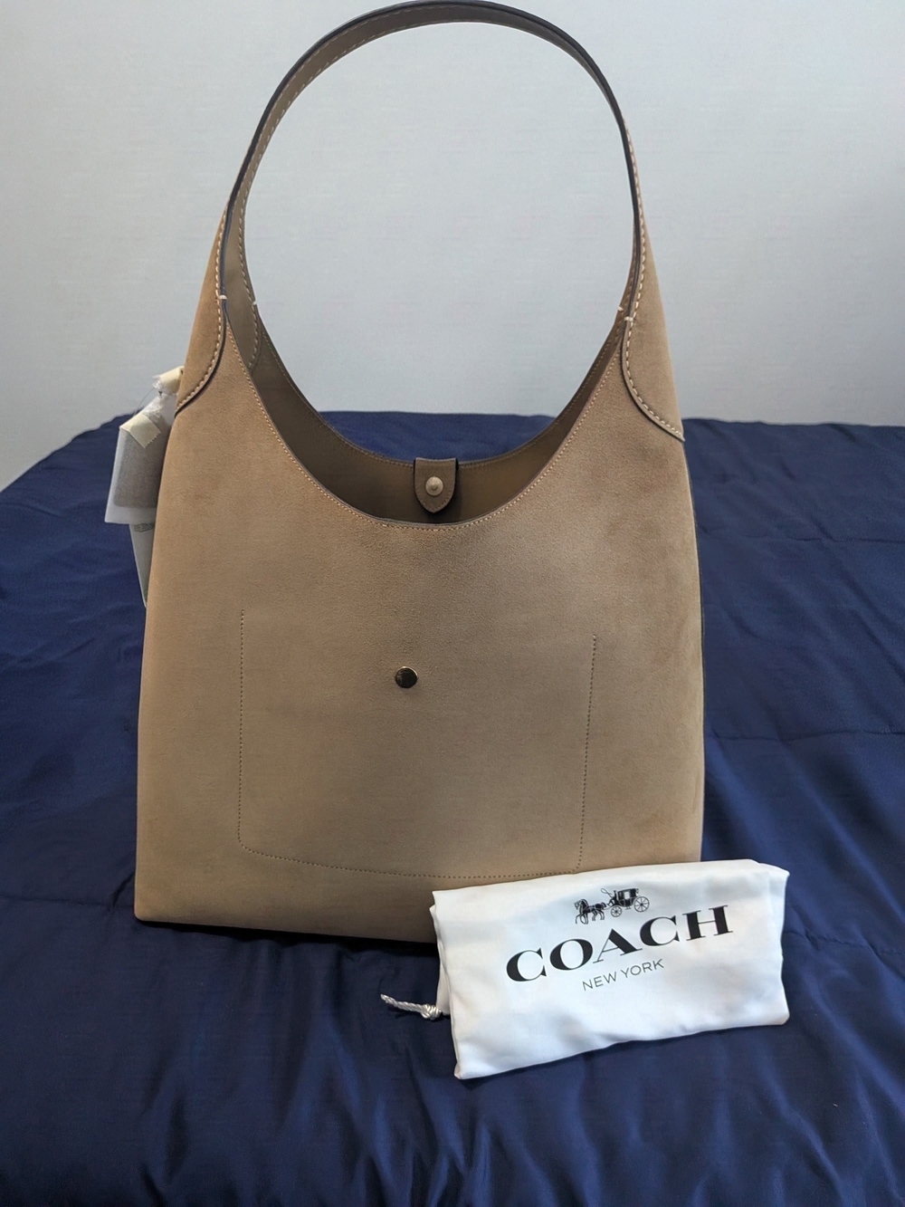 NWT Coach Brooklyn Shoulder Bag 39 in Sand Suede (Style CW636)